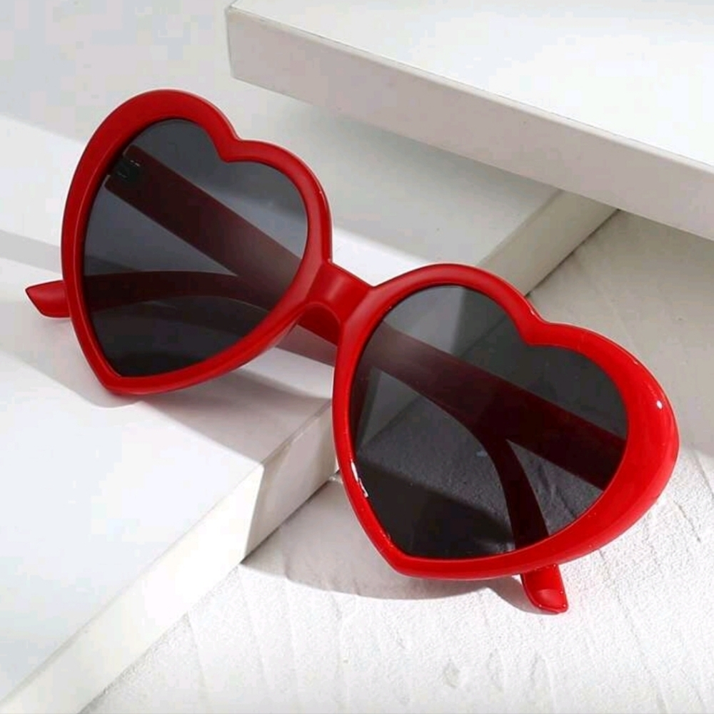 Heart-Shaped Red Sunglasses